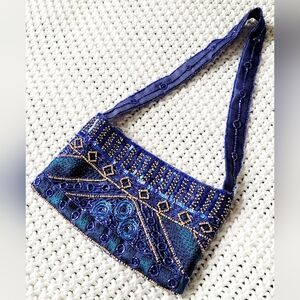 Express Small Sequined/Beaded/Embroidered Bag w/ Magnetic Button Closure